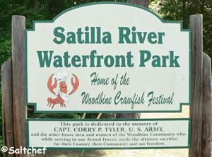 sign at satilla river waterfront park woodbine ga